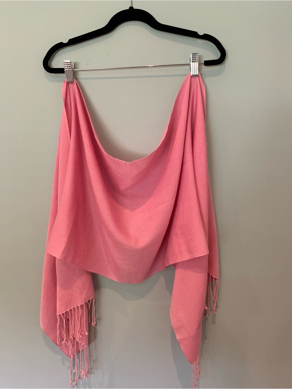 pashmina Pink Lightweight Fringe Scarf Wrap